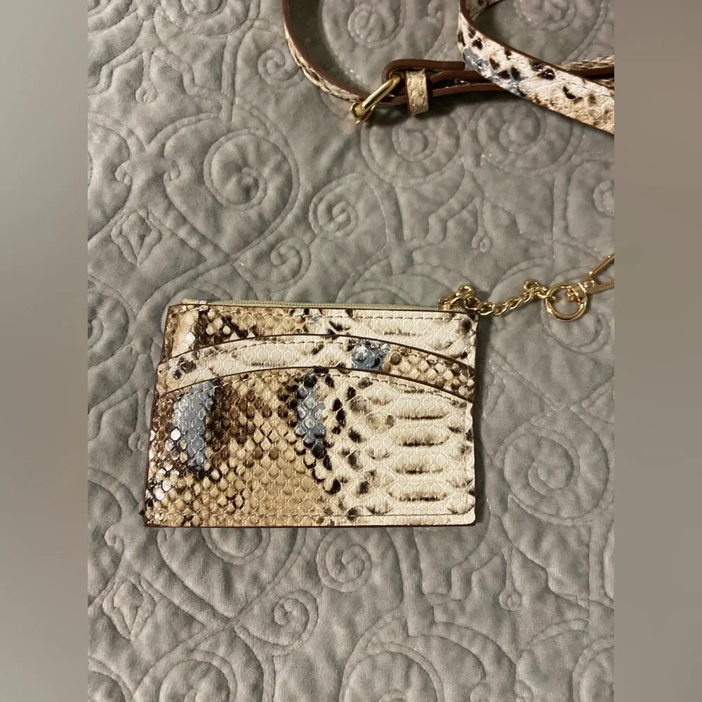 Faux Snakeskin and Cloth Metallic Anne Klein Purse - Picture 6 of 16